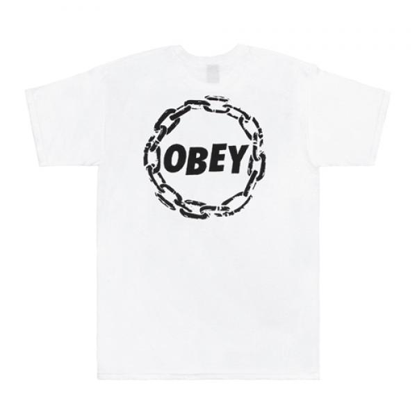 (163081376)OBEY JUMBLE CHAIN TEE-WHT